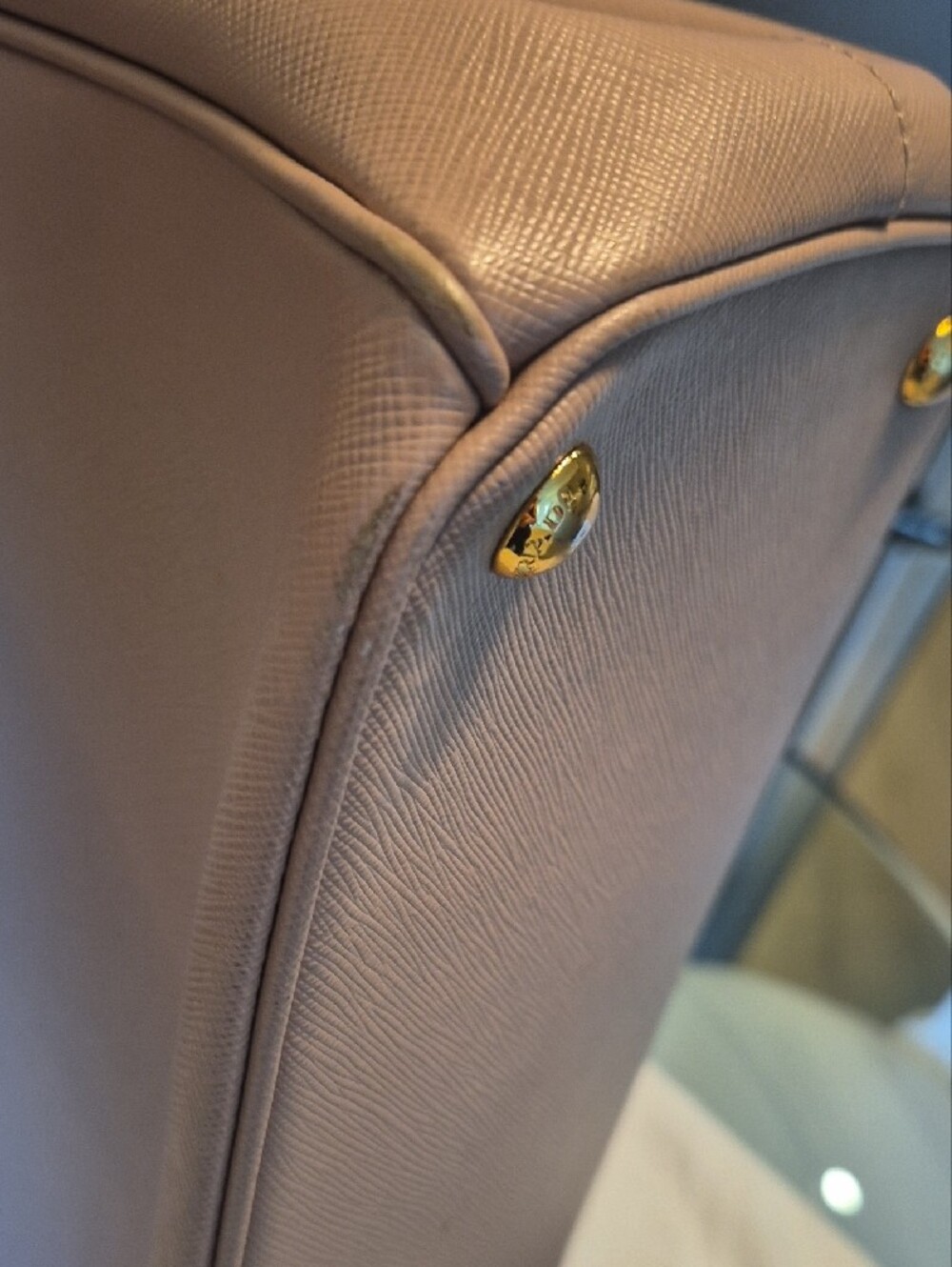 Prada Pink Saffiano Double-Handle Satchel with Gold Hardware - Picture 14 of 17